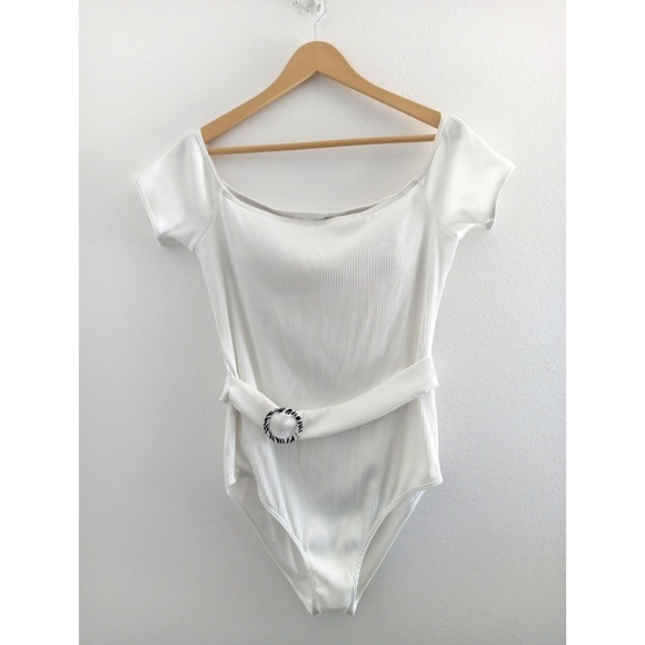 Roxy Other - NEW Roxy Bright White Mind Of Freedom‎ Off-Shoulder One-Piece Swimsuit XL Travel
